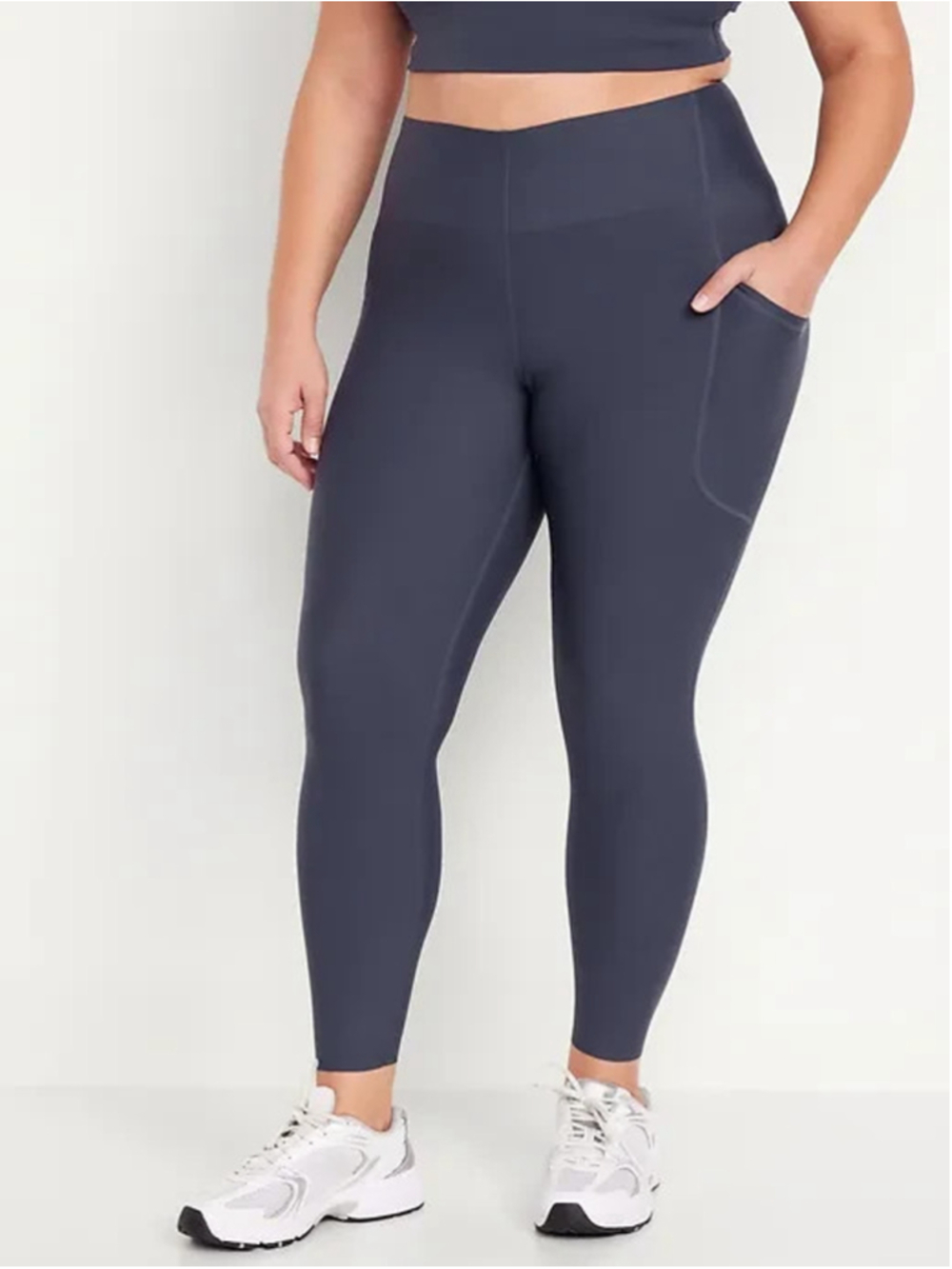 Old Navy High-Waisted PowerSoft Sculpt 7/8 Pocket Leggings Size 2X in Dusk Navy